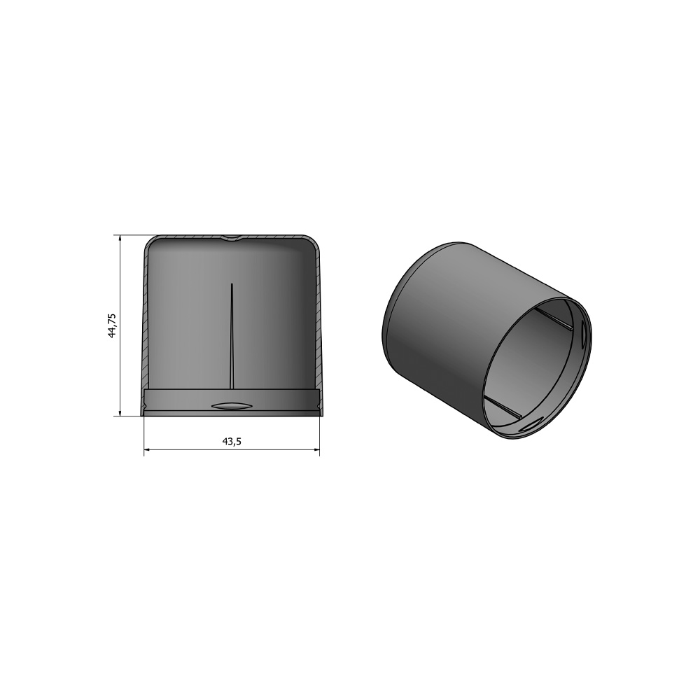 45mm technical drawing standart cap